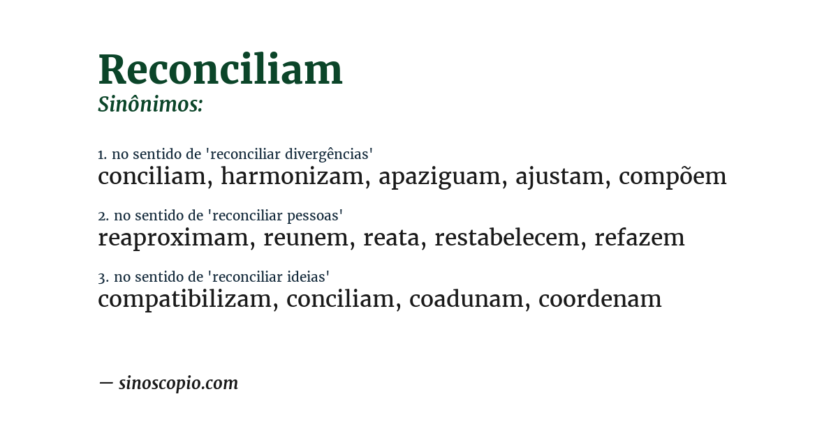 Sinônimo de reconciliam