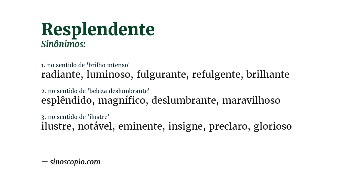 Sinônimo de resplendente