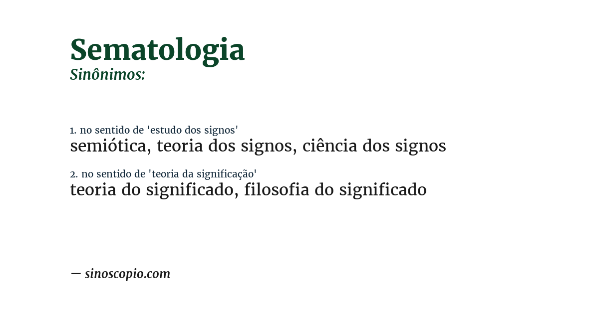 Sinônimo de sematologia