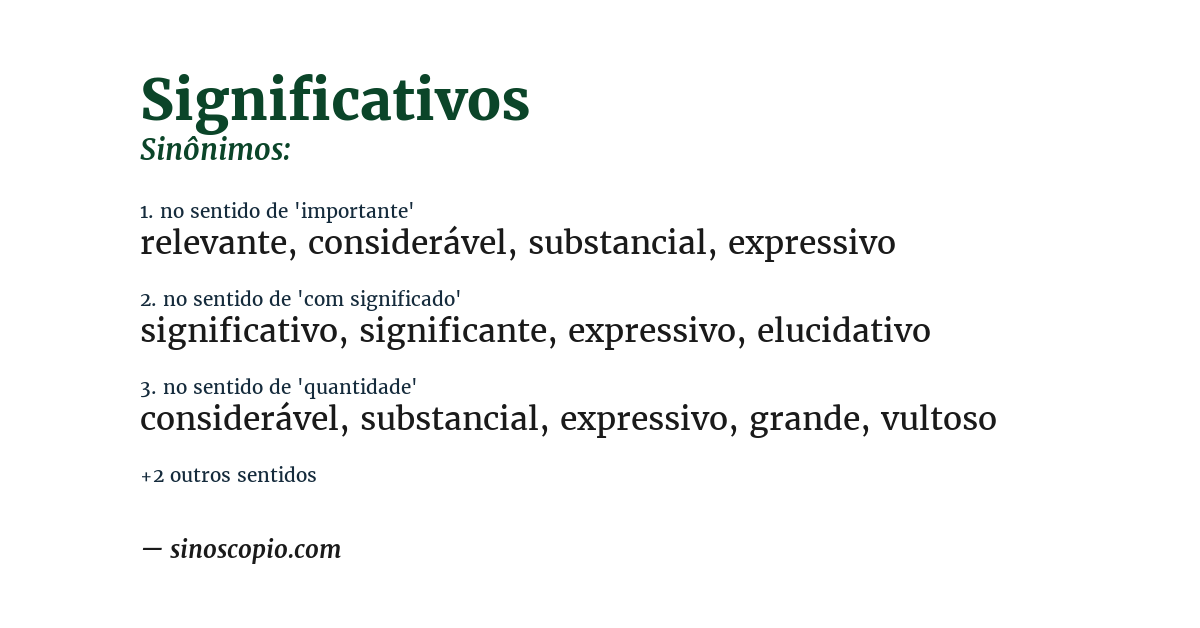 Sinônimo de significativos