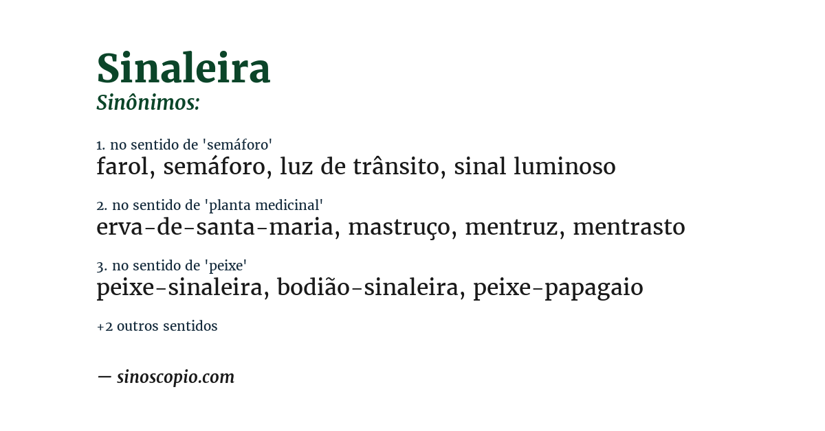 Sinônimo de sinaleira