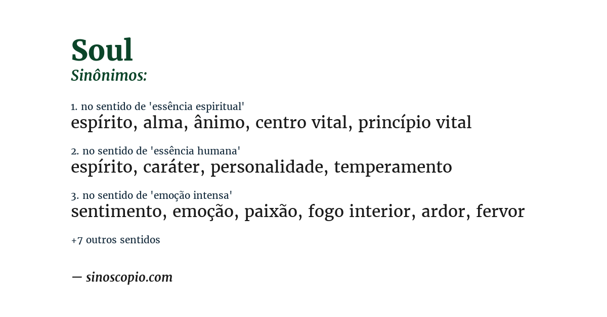 Sinônimo de soul