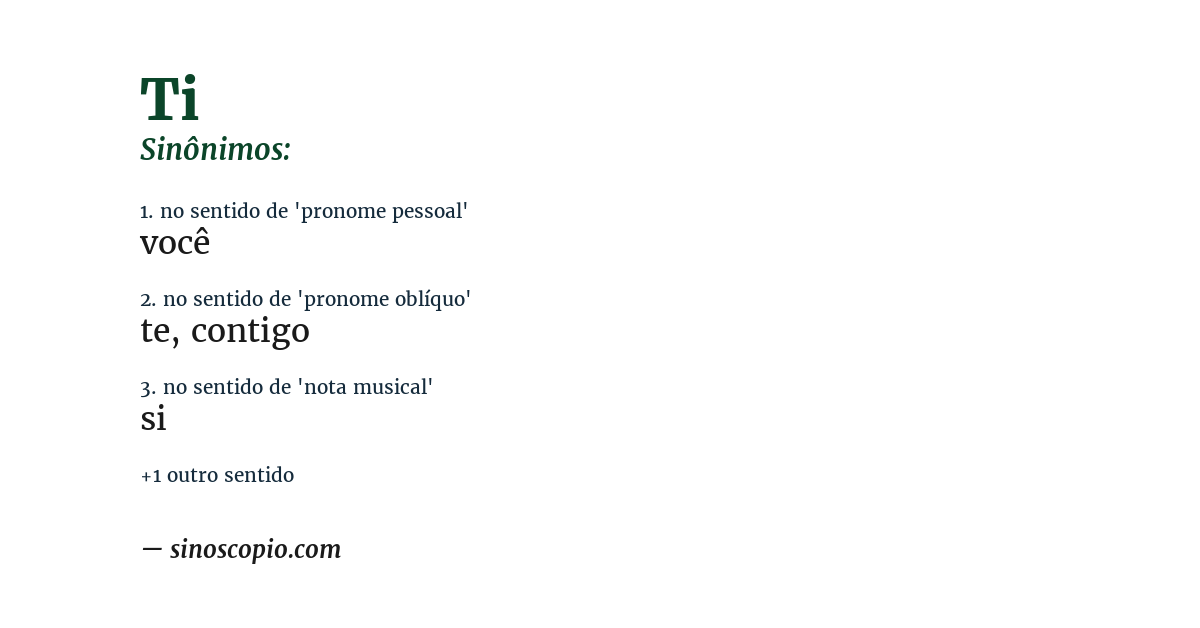 Sinônimo de ti