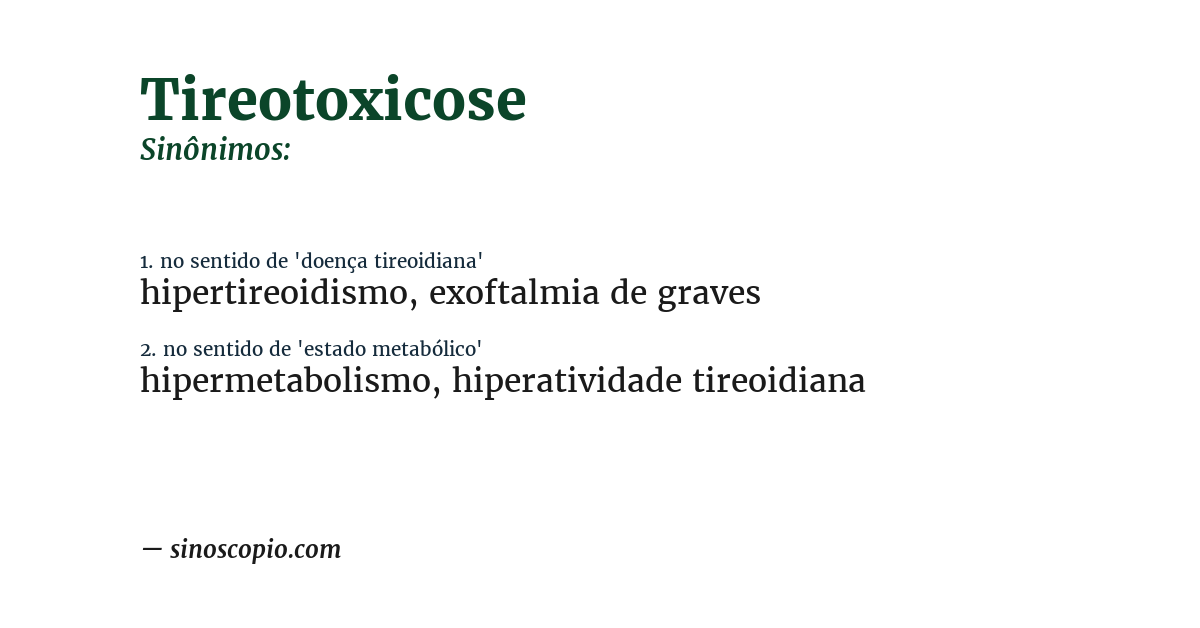 Sinônimo de tireotoxicose