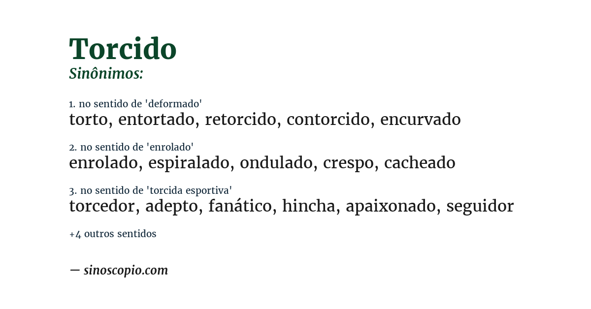 Sinônimo de torcido