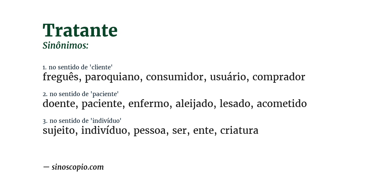Sinônimo de tratante