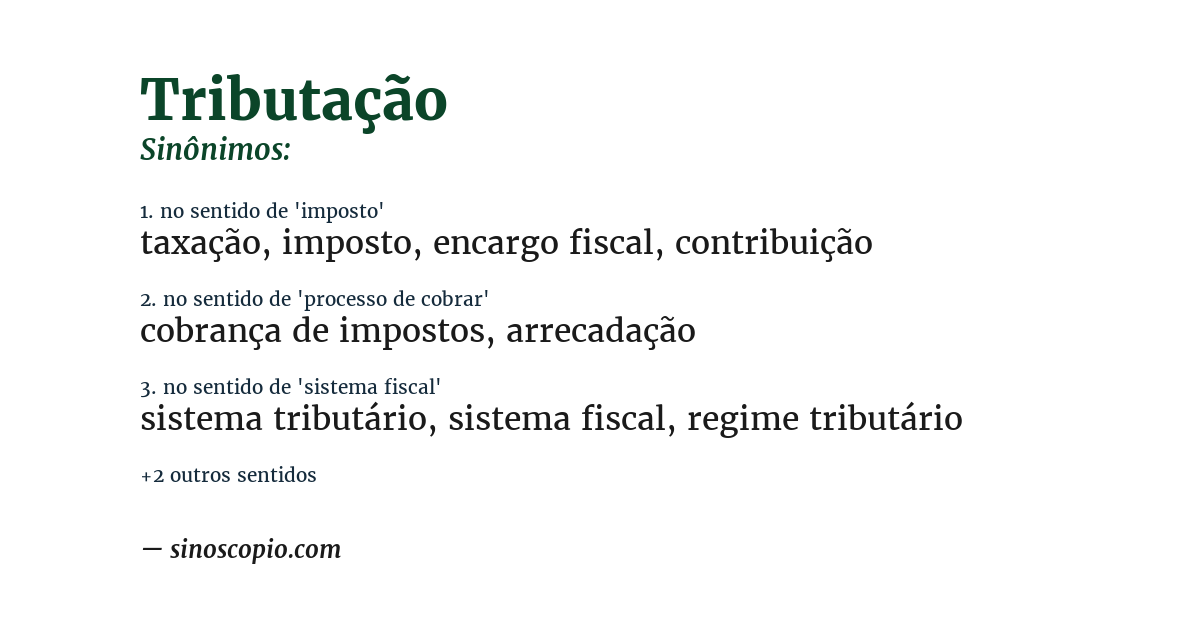 Sinônimo de tributação