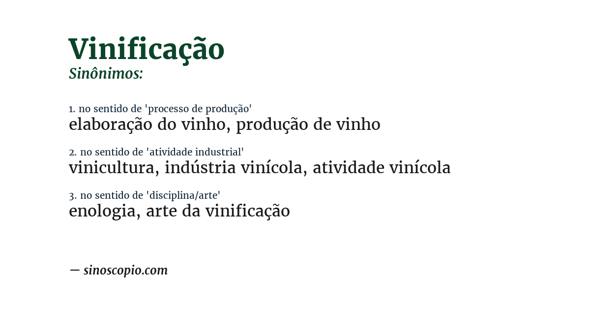 Sinônimo de vinificação