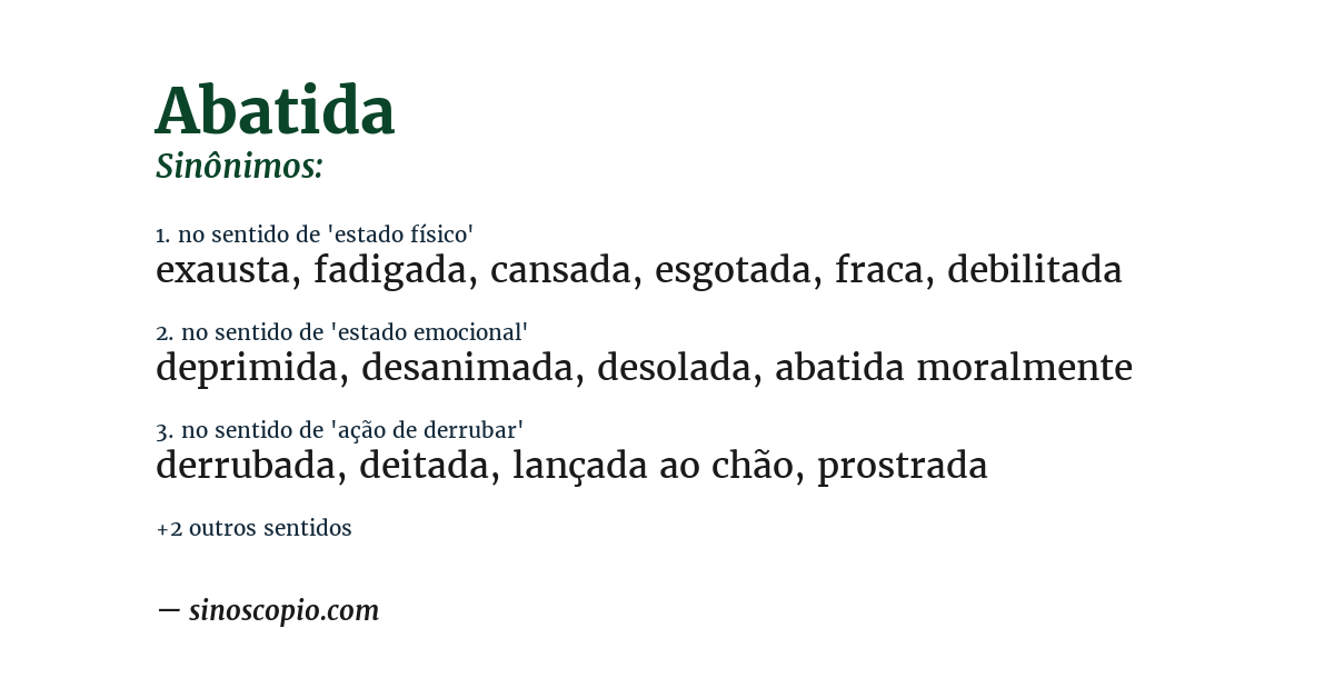 Sinônimo de abatida