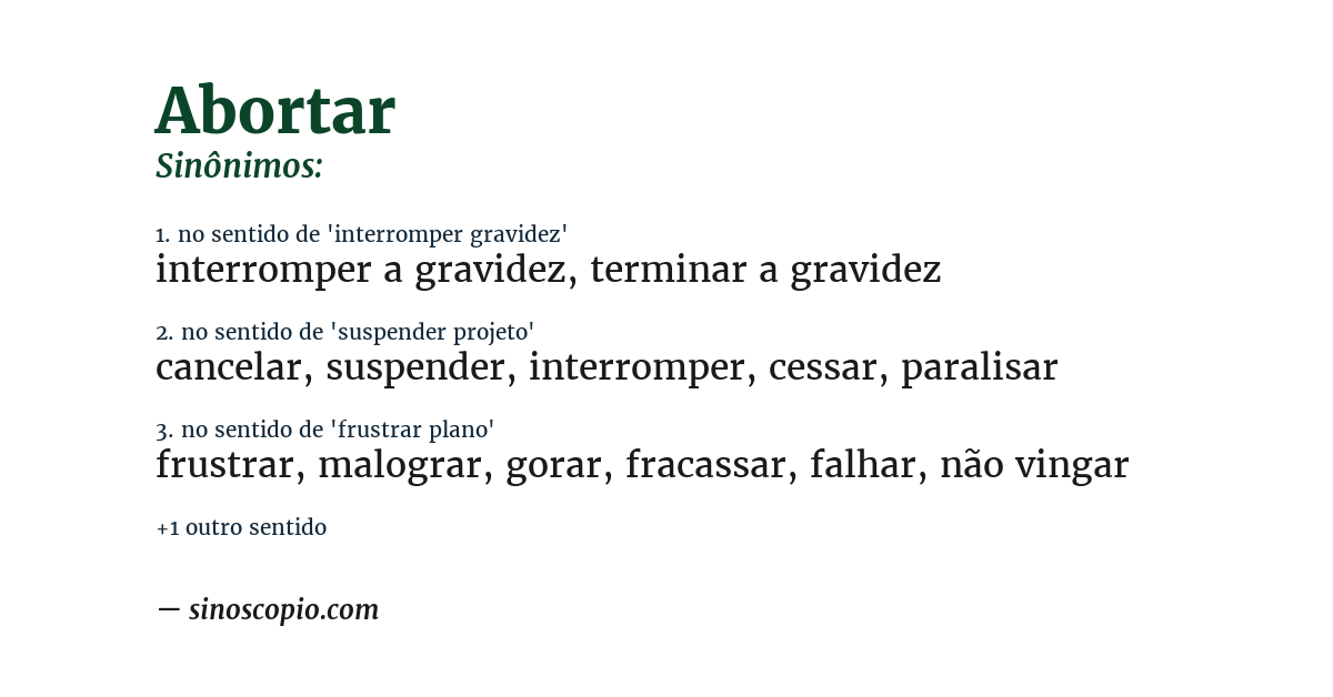 Sinônimo de abortar