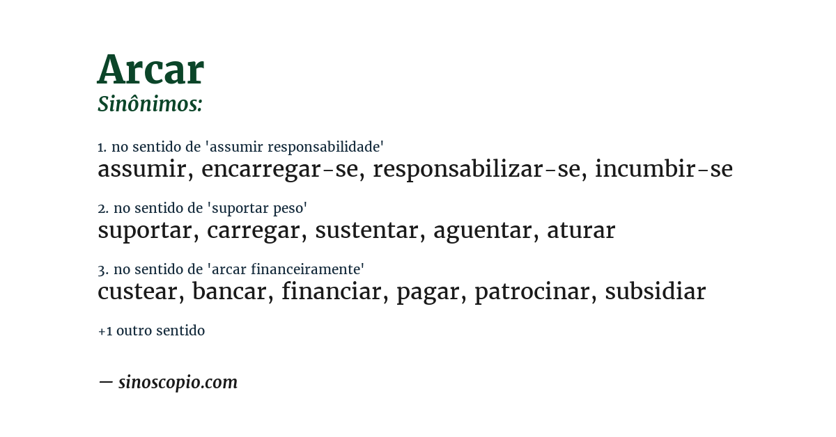 Sinônimo de arcar
