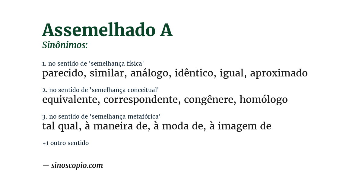 Sinônimo de assemelhado a