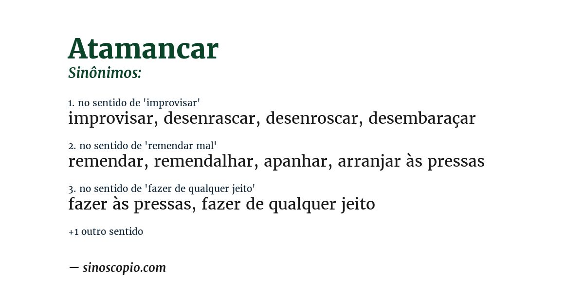 Sinônimo de atamancar