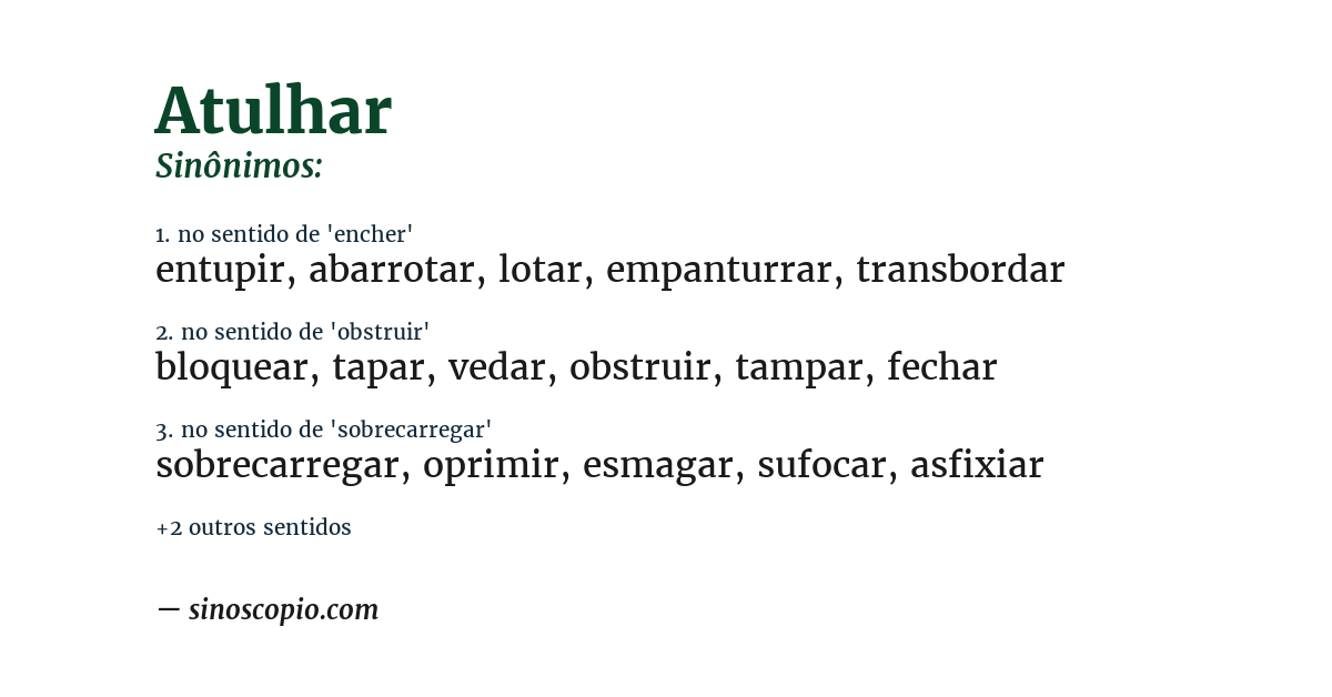 Sinônimo de atulhar