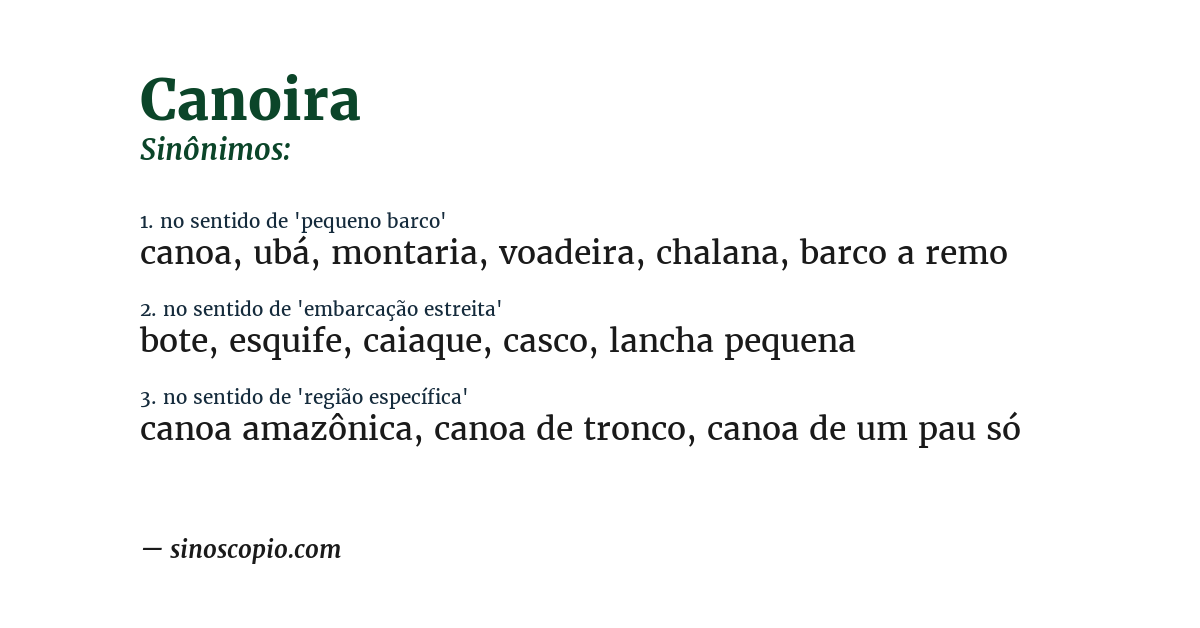 Sinônimo de canoira