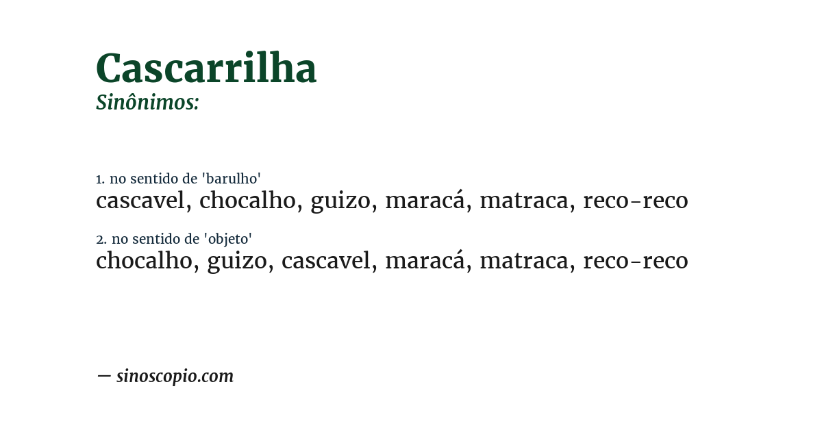 Sinônimo de cascarrilha