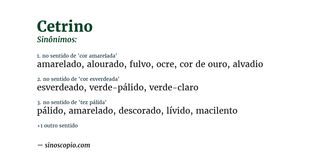 Sinônimo de cetrino