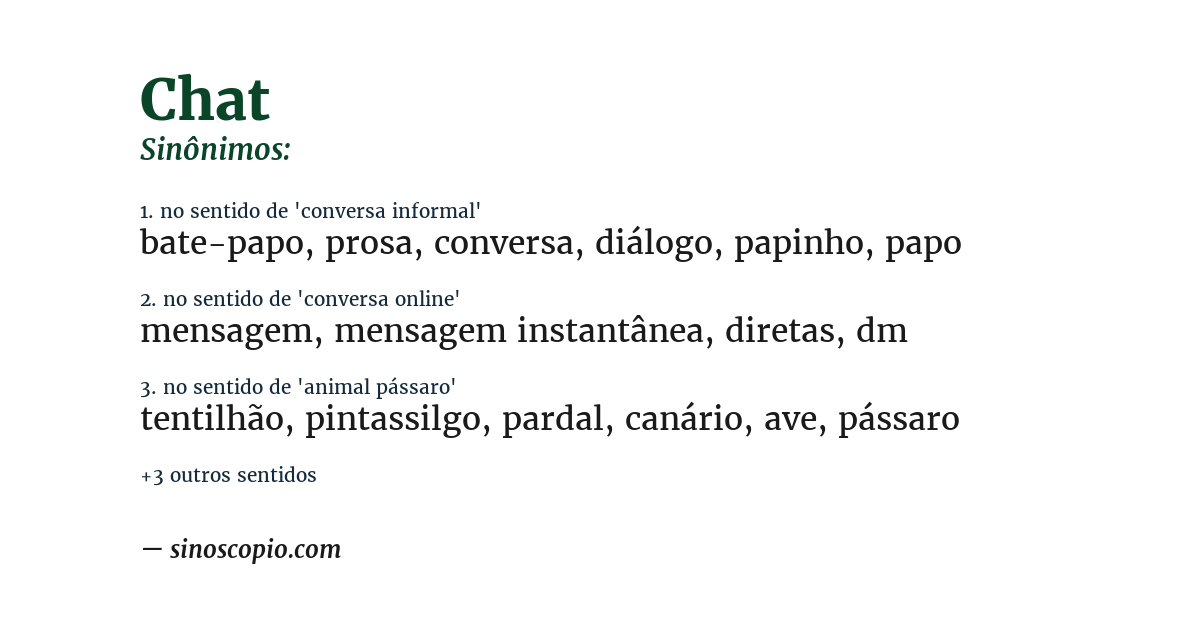 Sinônimo de chat