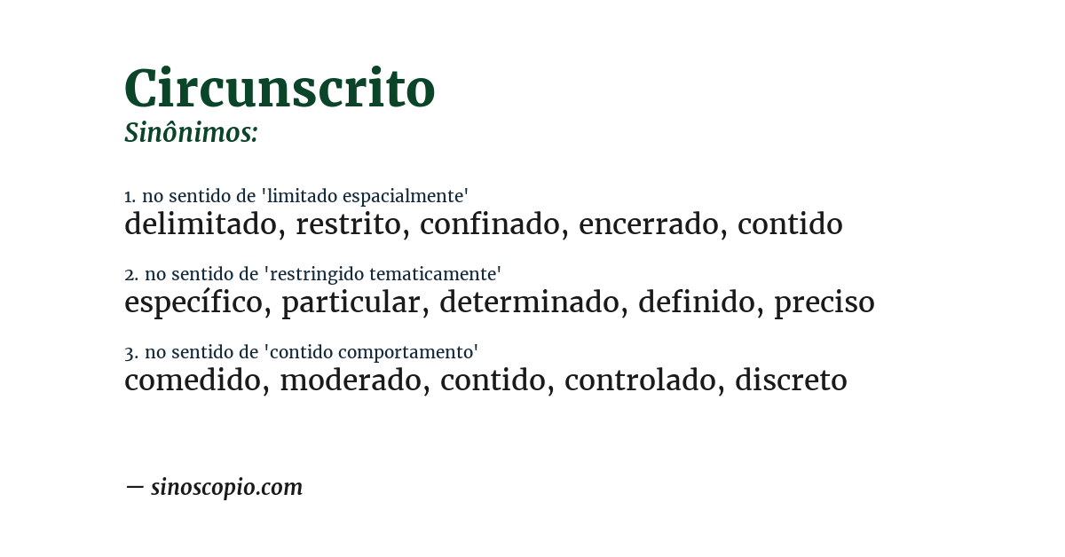 Sinônimo de circunscrito