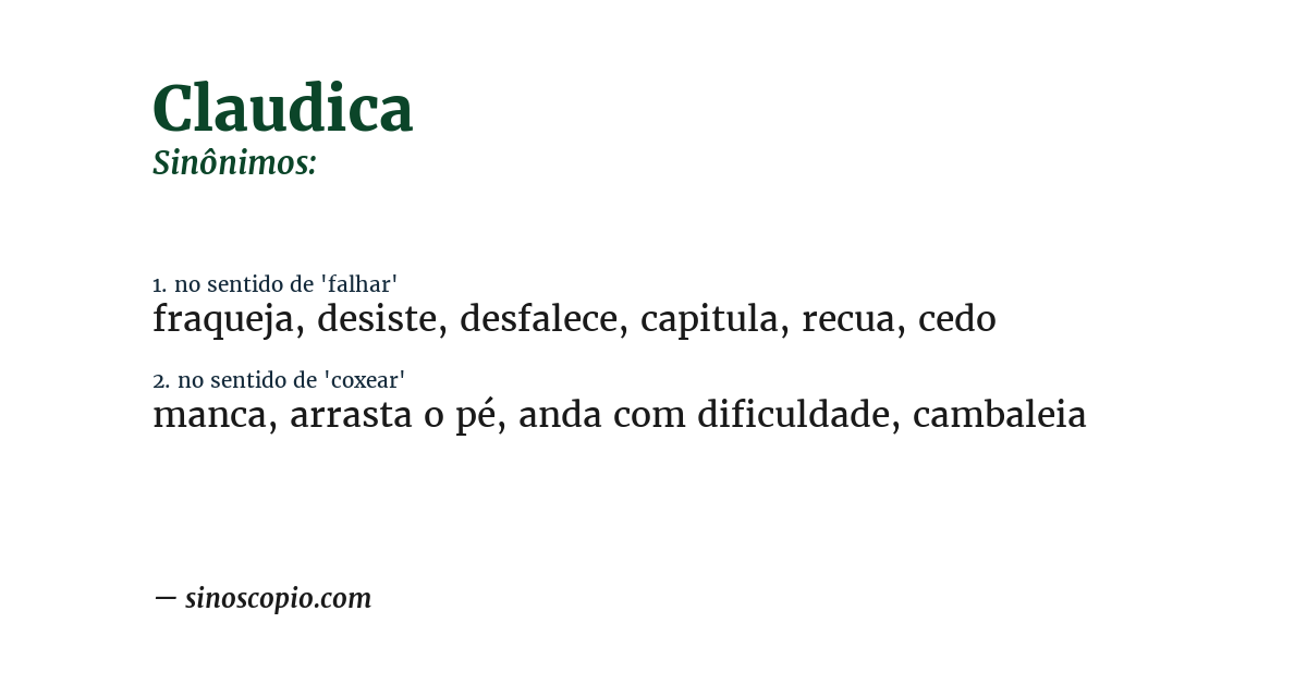 Sinônimo de claudica