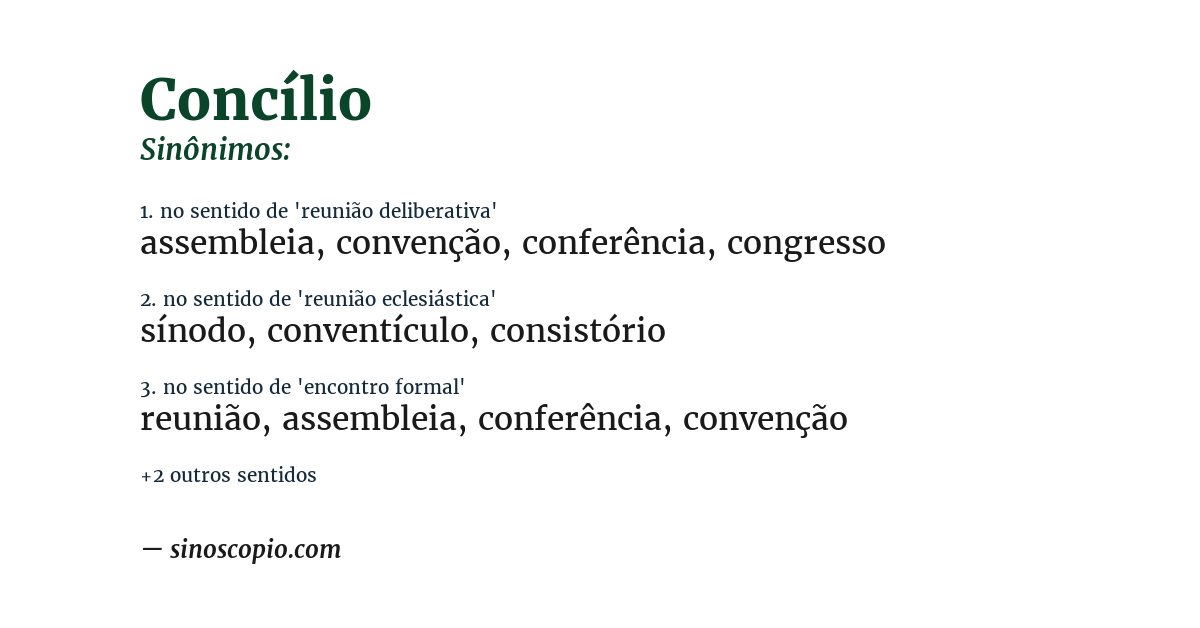 Sinônimo de concílio