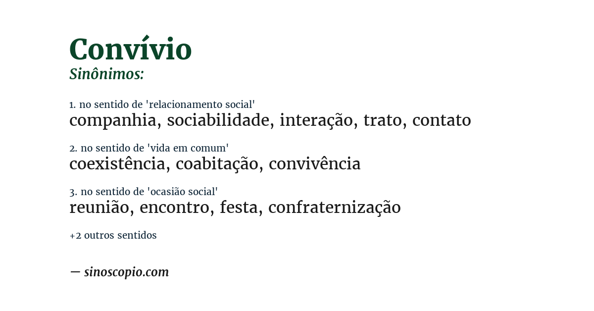 Sinônimo de convívio