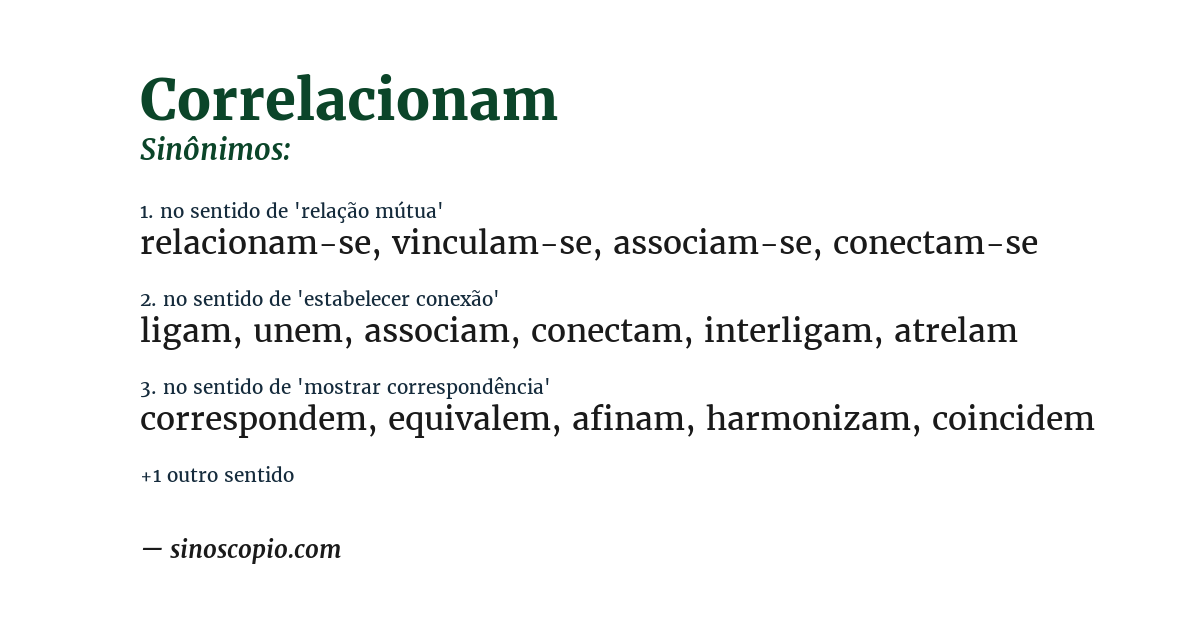 Sinônimo de correlacionam