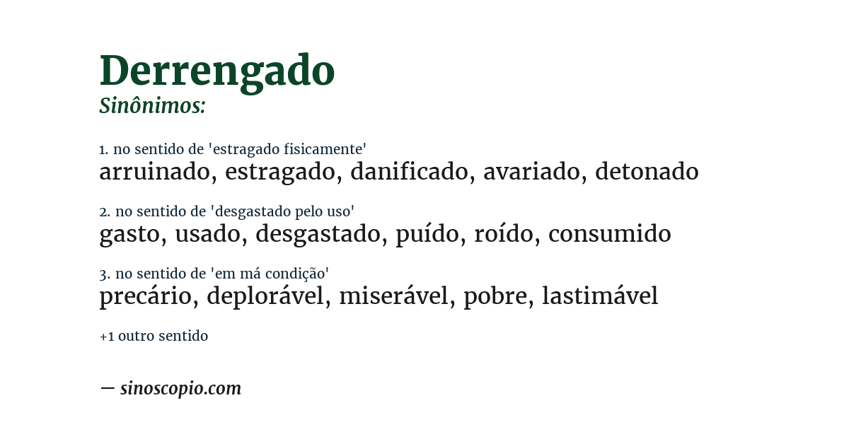 Sinônimo de derrengado