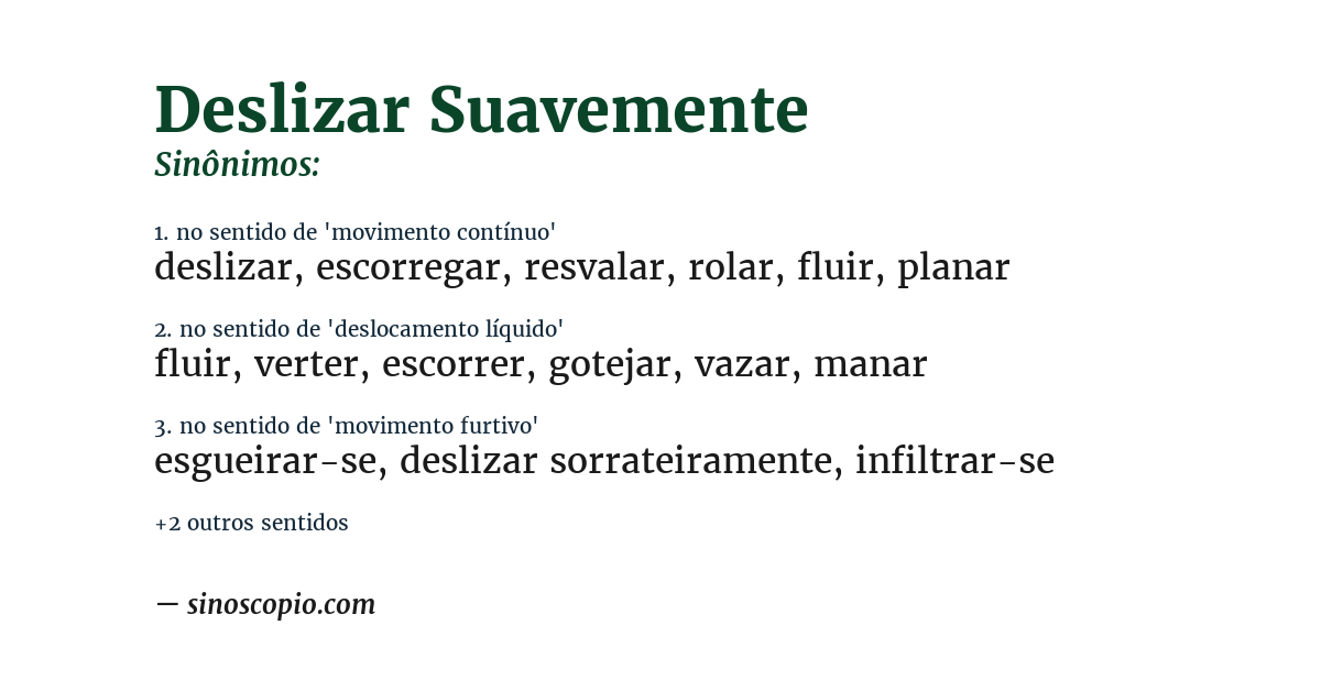 Sinônimo de deslizar suavemente