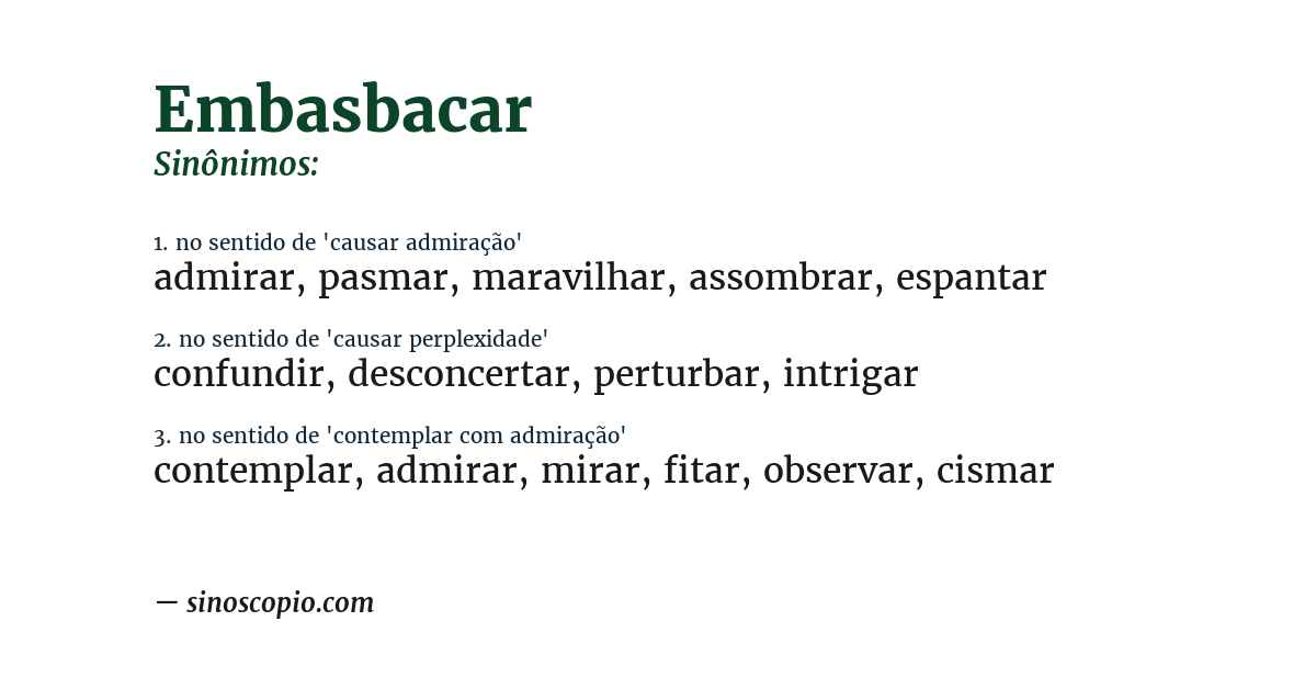 Sinônimo de embasbacar