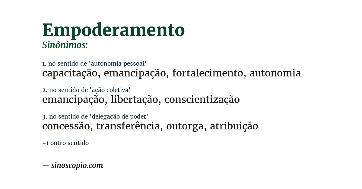 Sinônimo de empoderamento