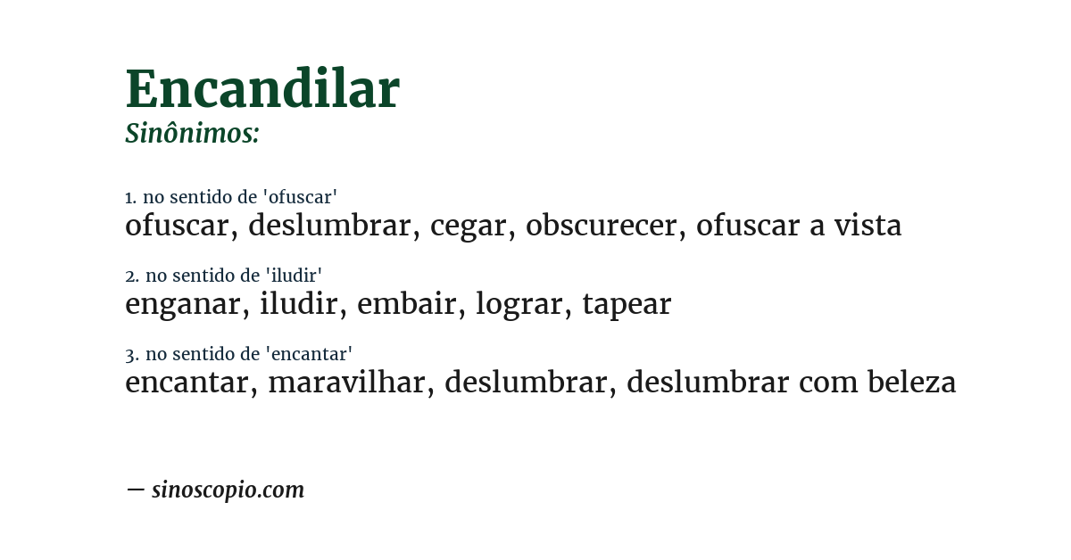 Sinônimo de encandilar