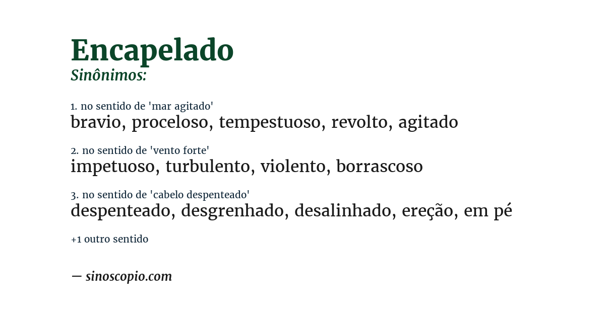 Sinônimo de encapelado