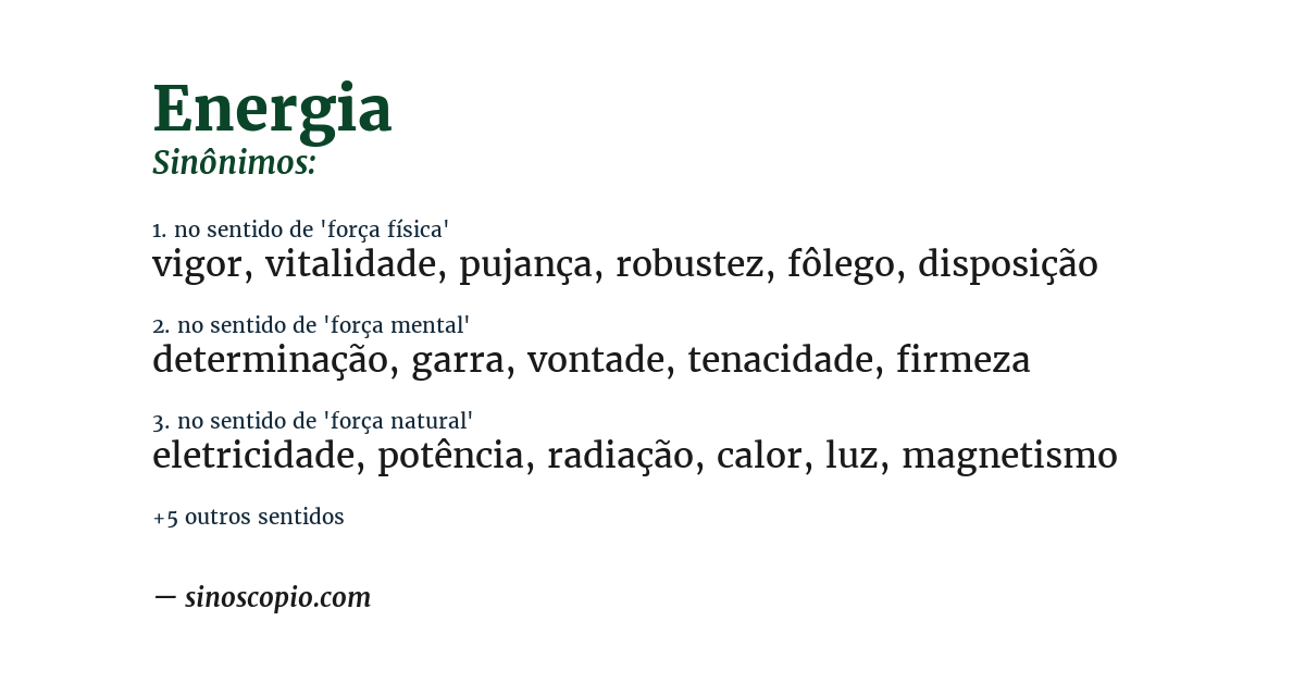 Sinônimo de energia
