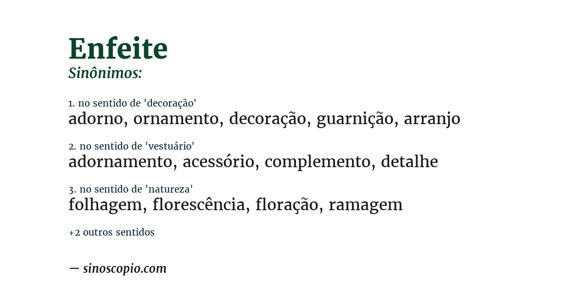 Sinônimo de enfeite