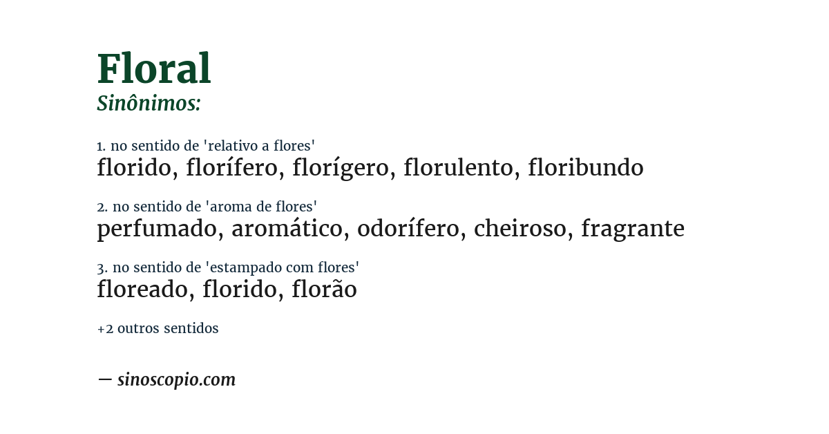 Sinônimo de floral