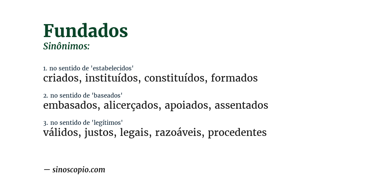 Sinônimo de fundados