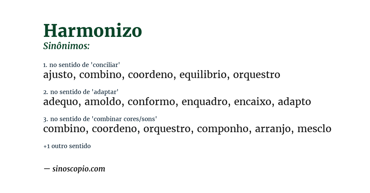 Sinônimo de harmonizo