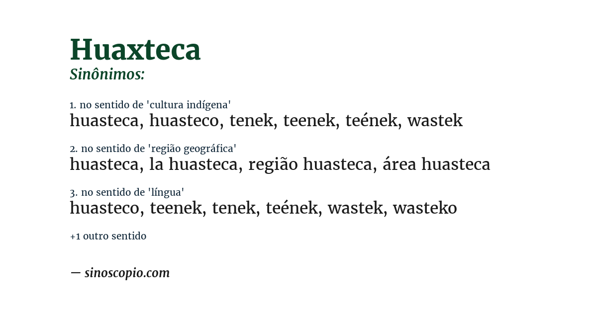 Sinônimo de huaxteca
