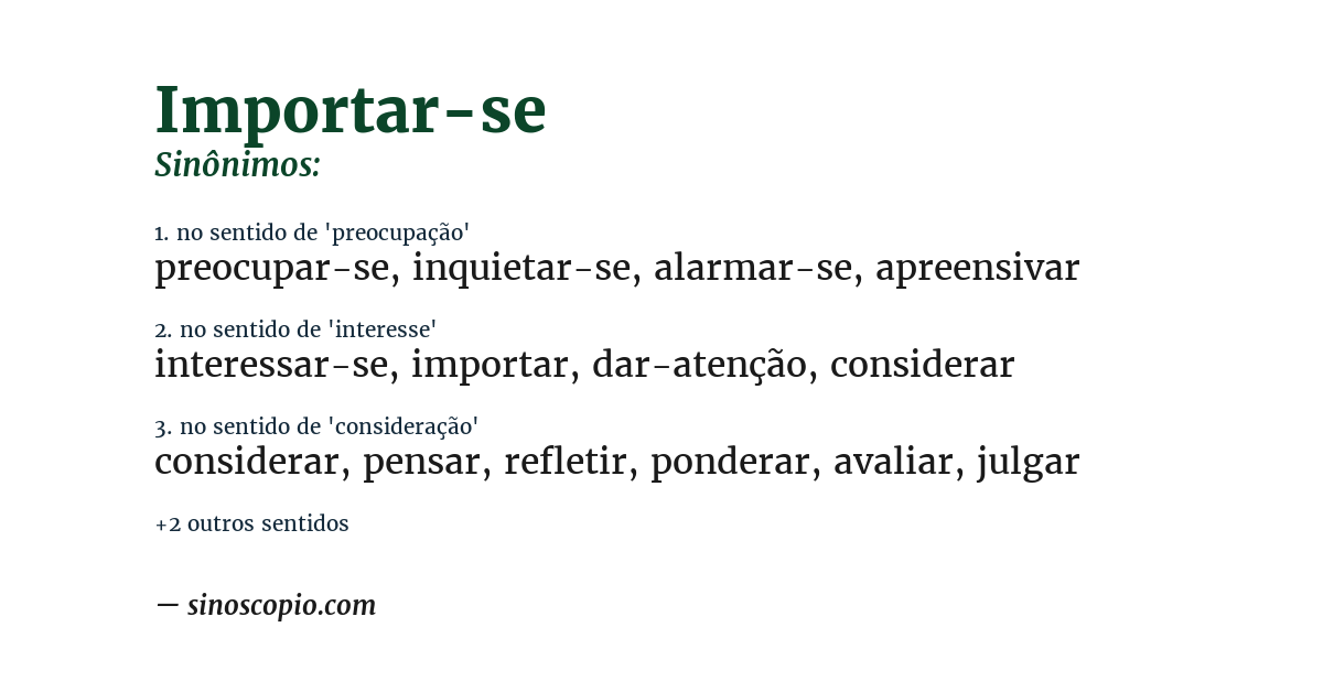 Sinônimo de importar-se