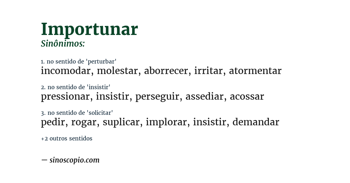 Sinônimo de importunar