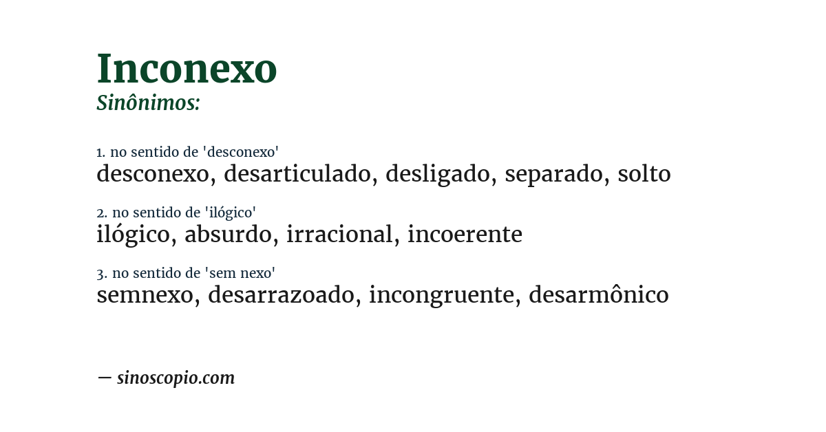 Sinônimo de inconexo