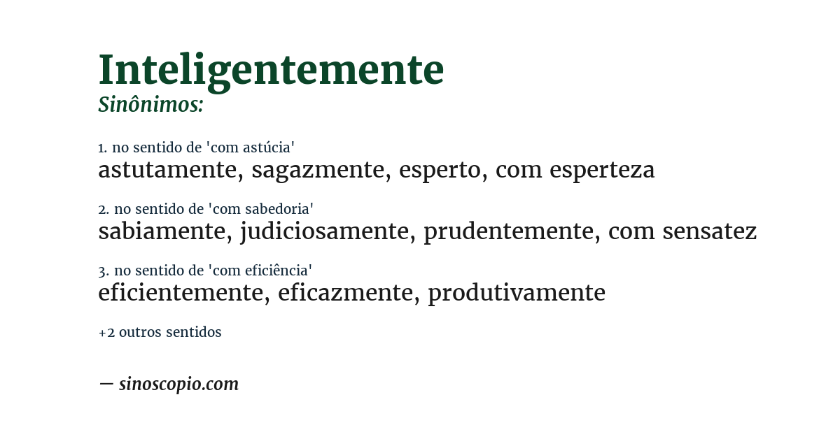 Sinônimo de inteligentemente