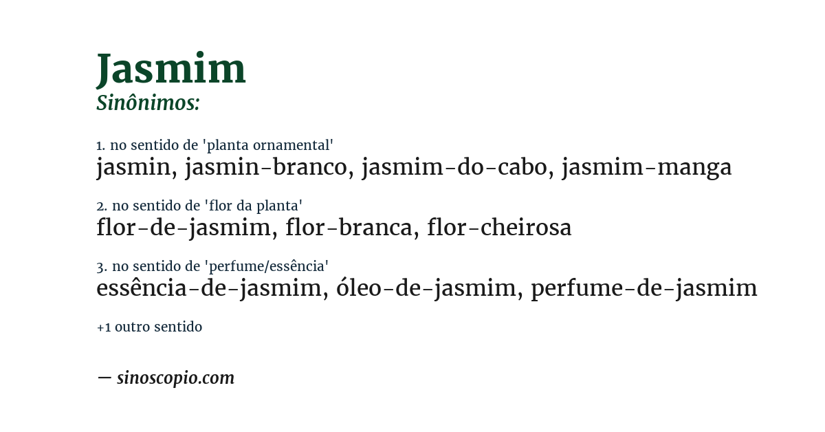 Sinônimo de jasmim