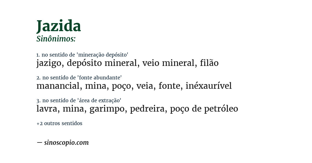 Sinônimo de jazida