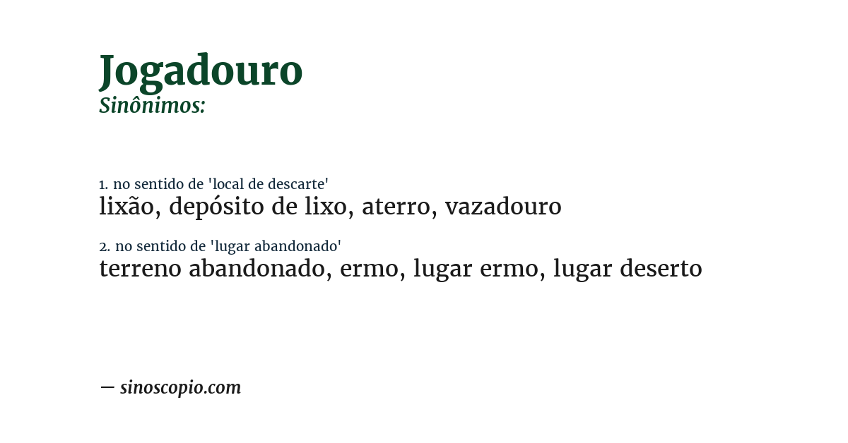 Sinônimo de jogadouro