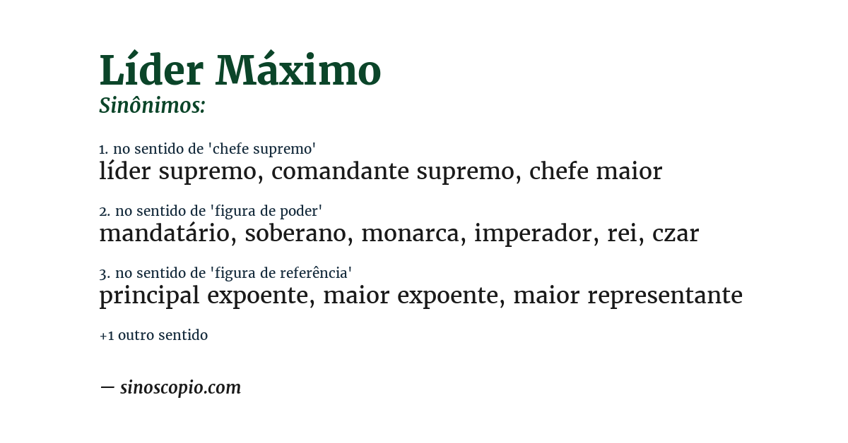 Sinônimo de líder máximo