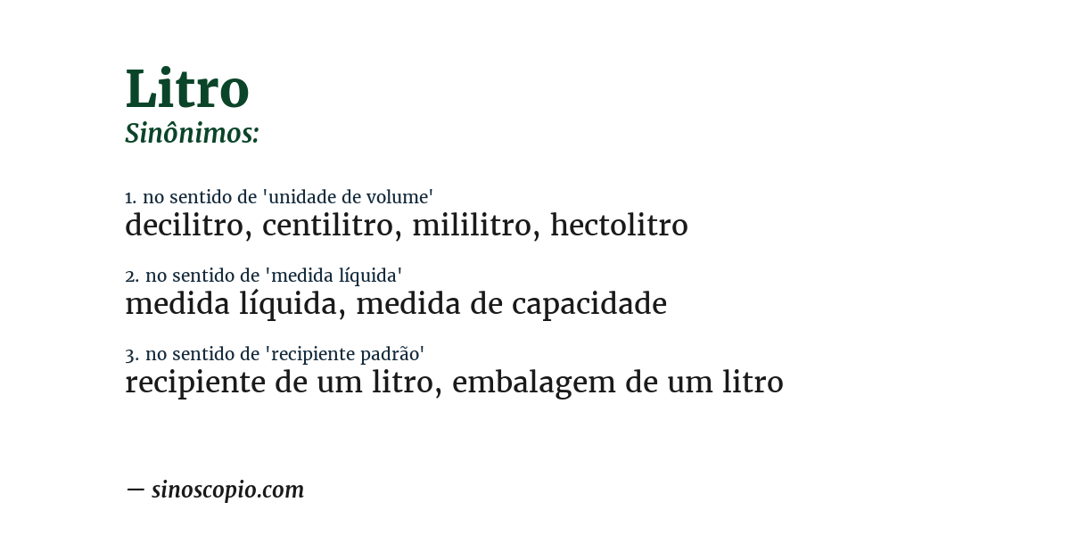 Sinônimo de litro