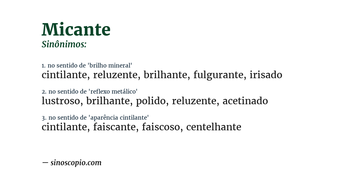 Sinônimo de micante