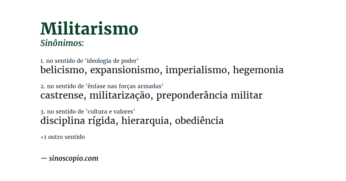 Sinônimo de militarismo